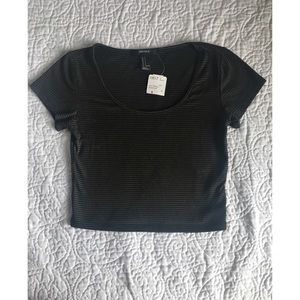 Striped green and black crop top